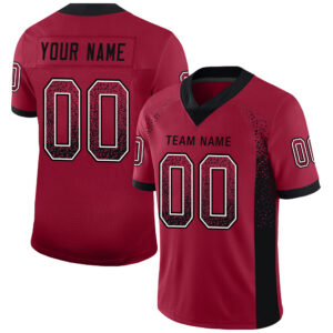 Custom Cardinal Black-White Drift Fashion Football Jersey
